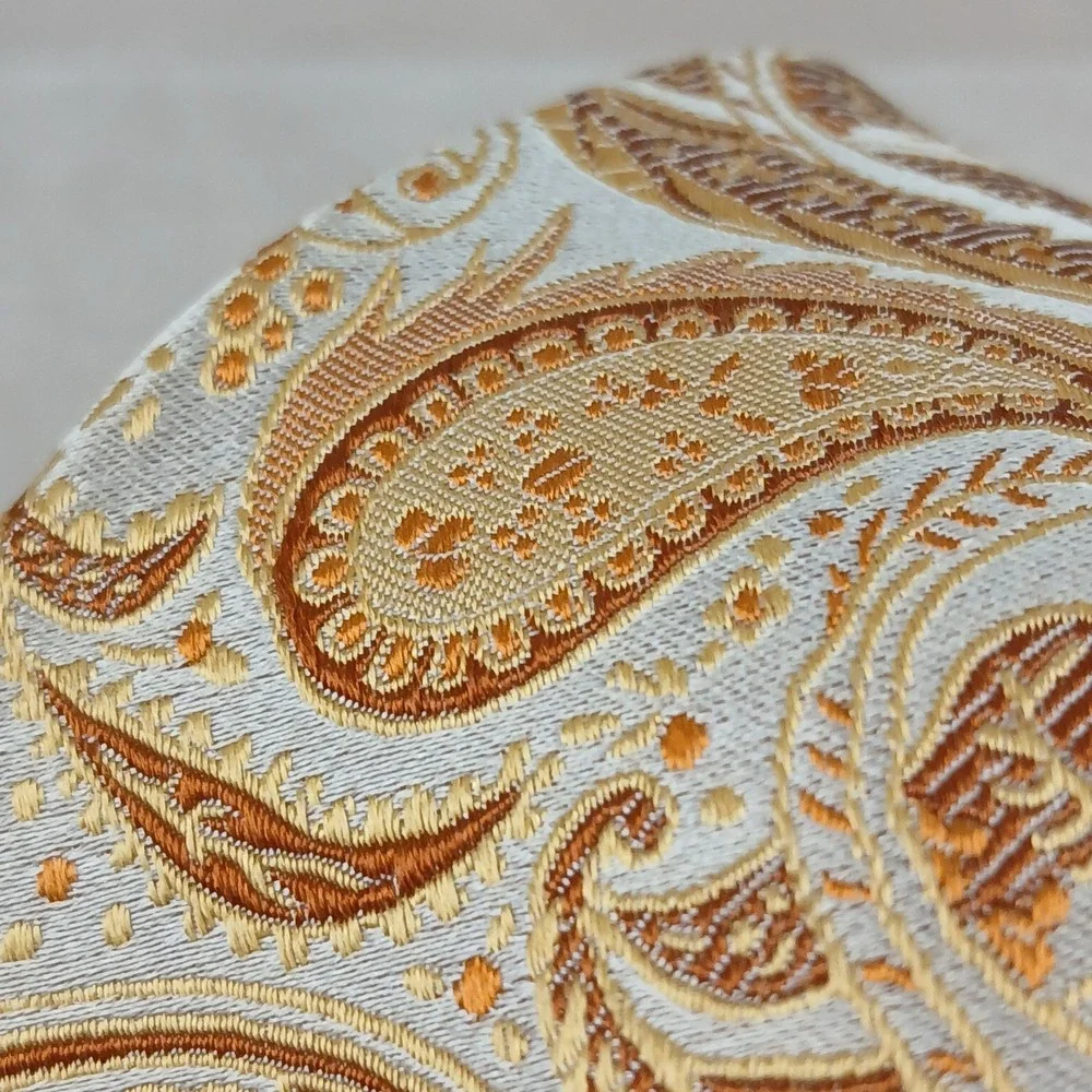 Le Ferre Italy 3.75x59 Mens‎ Silk Tie Beige Paisley